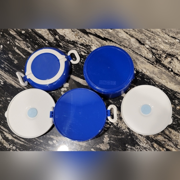 Weight Watchers WW Stackable Bowls Storage Containers With Handles Blue White - Picture 8 of 13